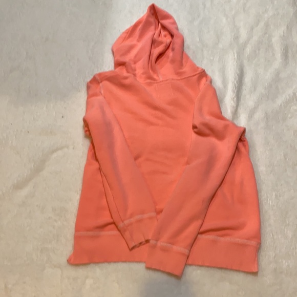American Eagle half lace front pullover hoodie. Coral, large. - Picture 4 of 7